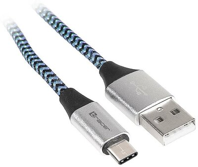 Tracer TRAKBK46266 USB-A - USB-C (apa - apa) kábel 1m - Fekete/Kék