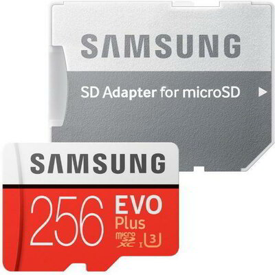 Samsung 256GB SD micro EVO Plus (SDXC Class10) (MB-MC256GA/EU) memória kártya adapterrel