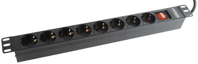 Gembird rack-elosztó (PDU), 8 SCHUKO sockets, 1U, 16A, 19", 2m,