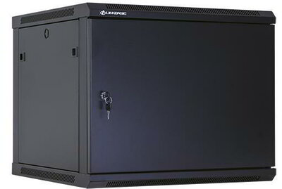 Linkbasic rack wall-mounting cabinet 19" 9U 600x600mm black (steel front door)