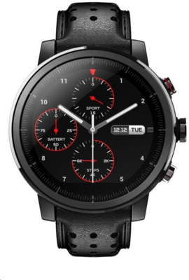 Amazfit Stratos 2S okosóra bőr szíjjal és zafír üveggel fekete /XMAMAZSSLB/