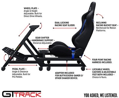 Next Level Racing Szimulátor cockpit - GTtrack PlayStation® (GT ülés)