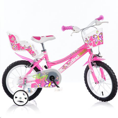 Dino Bikes Flappy rózsaszín-fehér kerékpár 14-es méretben /146R-02/