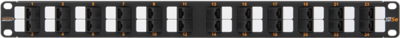NIKOMAX patch panel UTP, Cat5e, 24 portos, szerszámmal szerelhető, 1U döntött