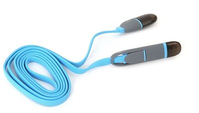 Platinet Kábel MicroUSB & Lightning plug Kék