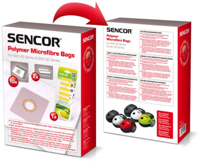 Sencor Mikroszálas textil porzsák SVC 45/52 (10 db) + illatosító rúd ( 5 db)