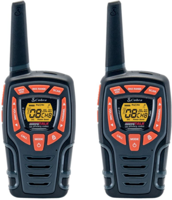 Cobra AM845 10km hatótávolságú walkie-talkie (adó-vevő) fekete-narancssárga