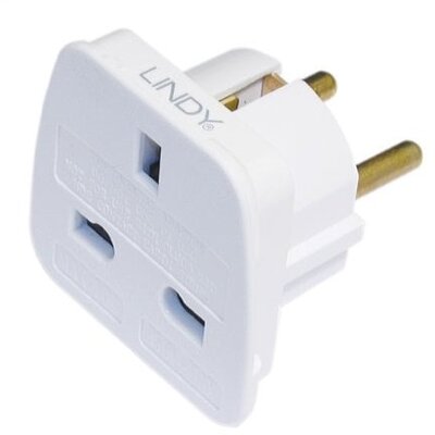 LINDY Travel adapter UK to Euro, fehér