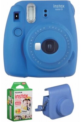 FUJIFILM Instax Mini 9 Kobalt kék + Film + Kemény Tok Limitált kiadás