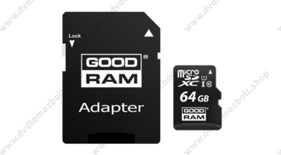 GOODRAM 64GB SD micro (SDXC Class 10 UHS-I) (M1AA-0640R12) memória kártya adapterrel
