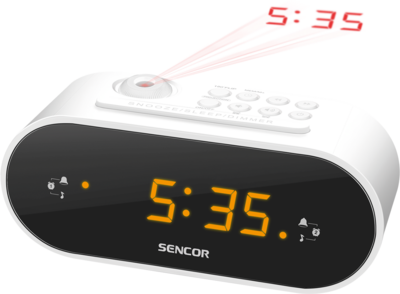 Sencor SRC 3100 W fehér kivetítős rádiós ébresztőóra