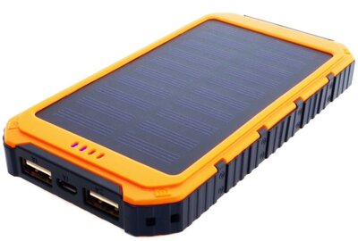 PowerNeed Sunen Power Bank 6000mAh, napelemekkel 0.8W, narancssárga