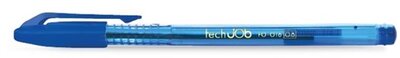 FLEXOFFICE Golyóstoll, 0,4 mm, kupakos, "TechJob", kék