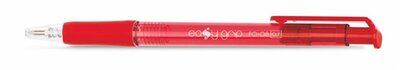 FLEXOFFICE Golyóstoll, 0,4 mm, nyomógombos, "EasyGrip", piros