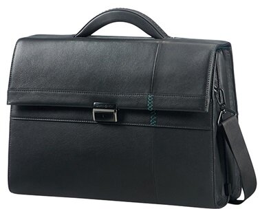 SAMSONITE BŐR Notebook táska 86453-1041, BRIEFCASE 2 GUSSETS 15.6" (BLACK) -FORMALITE LTH