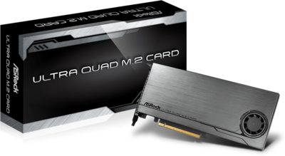 ASRock ULTRA QUAD M.2 CARD, PCI-e Gen3, 4xM.2