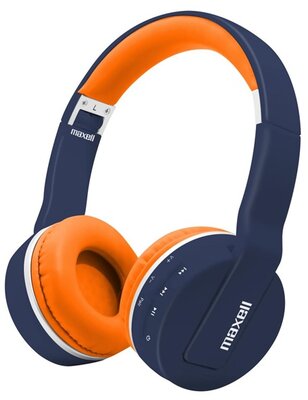 MAXELL bluetooth headset fejhallgató, BT800, Hi-RES, kék-narancssárga