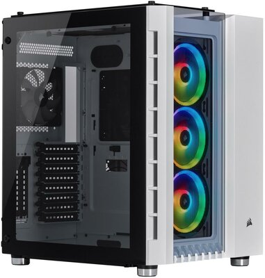Corsair gépház Crystal Series™ 680X RGB Low Noise ATX, TG, Fehér