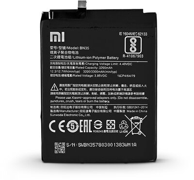 Xiaomi Redmi 5 gyári akkumulátor - Li-polymer 3200 mAh - BN35 (ECO csomagolás)