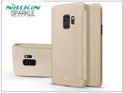 Samsung G960F Galaxy S9 oldalra nyíló flipes tok - Nillkin Sparkle - gold