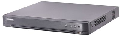Hikvision DVR rögzítő - DS-7204HUHI-K1/E (4 port, 5MP/12fps, 4MP/15fps, 2MP/25fps, H265+, 1x Sata, Audio, I/O)