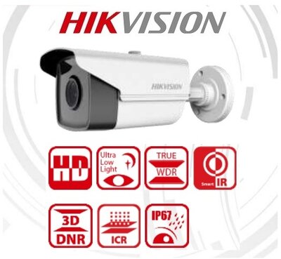 Hikvision 4in1 Analóg csőkamera - DS-2CE16D8T-IT5F (2MP, 3,6mm, EXIR80m, IP67, WDR)