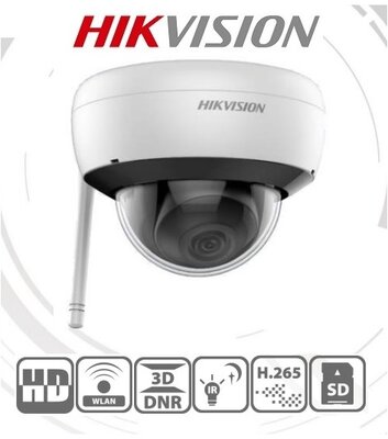 Hikvision IP dómkamera - DS-2CD2121G1-IDW1 (2MP, 2,8mm, kültéri, H265+, IP66, IR30m, ICR, DWDR, SD,audio, wifi, műanyag)