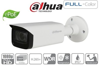 Dahua IP csőkamera - IPC-HFW4239T-ASE (2MP, 3,6mm, kültéri, H265+, IP67, D&N, WDR,SD, PoE, I/O,audio,IK10,FullColor)
