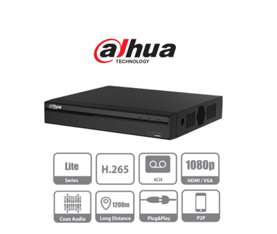 Dahua XVR Rögzítő - XVR5104HS-X1 (4 port, 5MP/10fps, 4MP/15fps, 2MP/30fps, H265+, 1x Sata, HDMI/VGA)