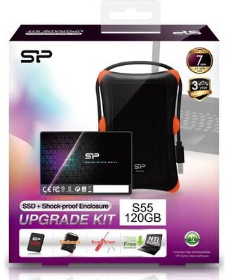 SSD SATA 2,5" SILICON POWER 120GB Slim S55 7mm + upgrade kit