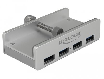 Delock Külso USB 3.0 hub 4 bemenettel záró csavarral