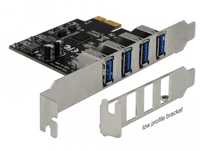 Delock USB 3.0 PCI Express Kártya, 4 x külso A-típusú anya csatlakozóval