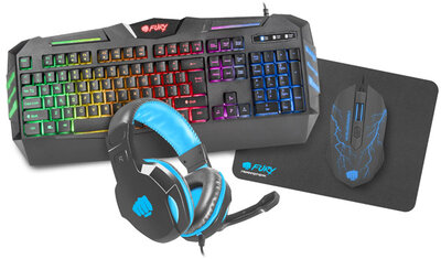 FURY GAMING COMBO SET 4IN1 THUNDERSTREAK 2.0 KEYBOARD + MOUSE + HEADPHONES + MOUSEPAD, US LAYOUT