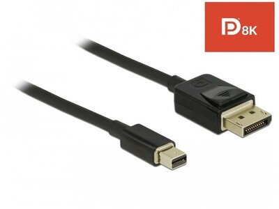 Delock cable Displayport (M) -> Displayport mini (M) v1.4 8K 2m black