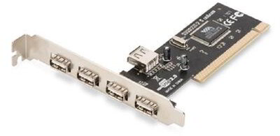 DIGITUS PCI vezérlő , 5 x USB 2.0, VIA6212 chipset