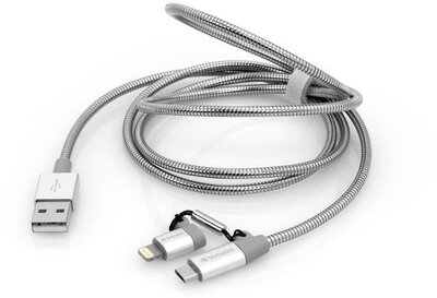 Verbatim 2in1 Lightning/Micro B Stainless Steel Cable Sync & Charge