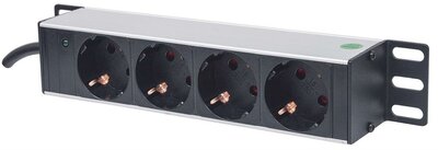Intellinet Power strip rack 10" 1U 250V/15A 4x Schuko 1,8m power cable
