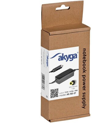Akyga autós notebook töltő AK-ND-37 19V/4.74A 90W 5.5x3.0 mm + pin Samsung