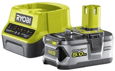 Ryobi 18 V töltő+1x5,0 Ah lítium-ion akkumulátor - RC18120-150