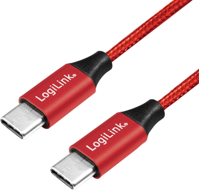 LOGILINK - USB 2.0 cable, USB-C to USB-C, red, 1m