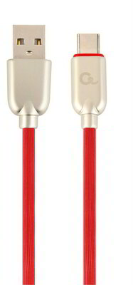 Gembird Premium rubber Type-C USB charging and data cable, 1m, red