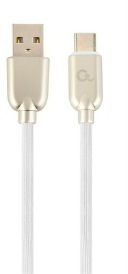 Gembird Premium rubber Type-C USB charging and data cable, 1m, white