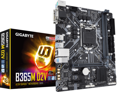 Gigabyte B365M D2V, LGA 1151, DDR4, PCIe Gen3 x4 M.2, DVI-D, D-Sub