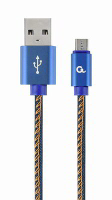 Gembird Premium jeans (denim) Micro-USB cable with metal connectors, 2m, blue