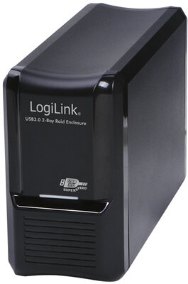 LogiLink USB 3.0 KÉT HELYES RAID ház 2x 3,5" S-ATA merevlemezhez, alumínium, fekete