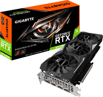 Gigabyte GeForce RTX 2070 SUPER 8GB GDDR6 WINDFORCE OC 3X HDMI 3xDP - GV-N207SWF3OC-8GD
