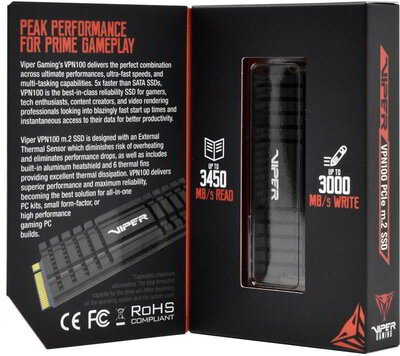 Patriot 512GB Viper VPN100 SSD M.2 PCIe x4 NVMe BOX read:3300MB/s write:2200MB/s - VPN100-512GM28H