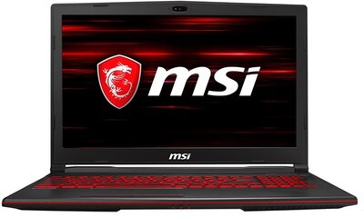 MSI GL63 8SD, 15,6" FHD, Intel Core i7-8750H, 8GB, 1TB HDD+ 256GB SSD, GTX 1660Ti-6, Dos, Black