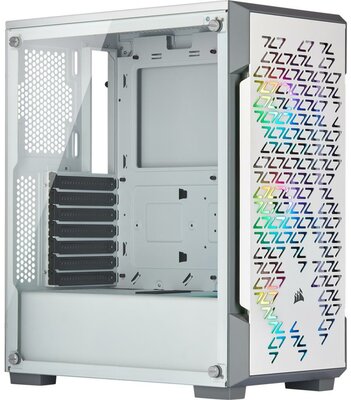 Corsair gépház iCUE 220T RGB Airflow Mid Tower ATX Smart Case, TG, Fehér