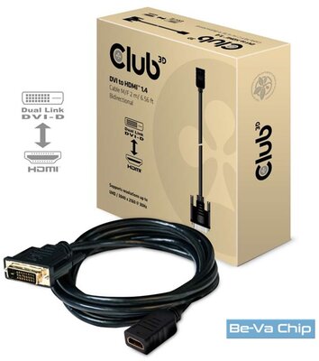 CLUB3D DVI - HDMI 1.4 2m kétirányú kábel